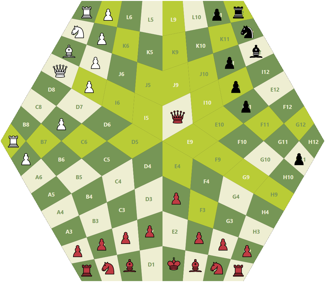 3-chess board with all pieces