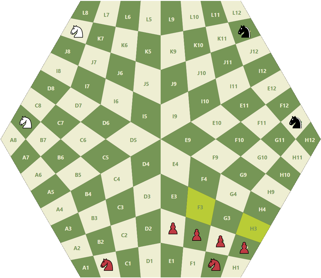 Knight hopping other pieces in 3 player chess